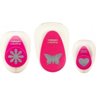 Vaessen Creative Figuurpons set hart bloem vlinder