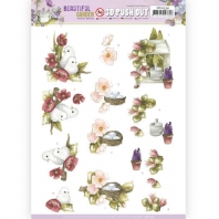 3D Push Out -Precious Marieke - Beautiful Garden - Pigeon