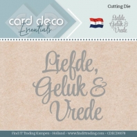 Card Deco Essentials Die -  Liefde, Geluk & vrede