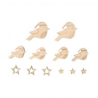 Rayher - Houten deco Vogel & Sterren