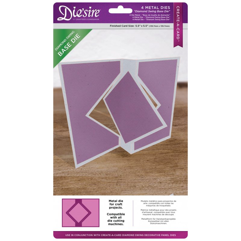 Die'sire Create a Card snijmal - Diamant Swingkaart Basis