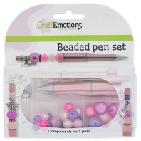 CraftEmotions Kralenpennenset compleet roze 3 stuks