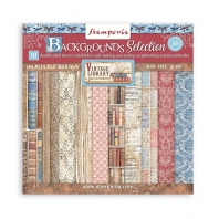Stamperia Vintage Library Backgrounds Selection 20,3x20,3cm