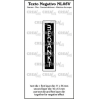 Creaties Texto Negativo Bedankt verticaal