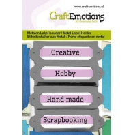 CraftEmotions Metalen label houder klein zwart 4 stuks