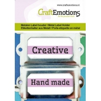 CraftEmotions Metalen label houder groot zilver 2 stuks