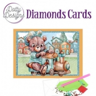 Diamonds Cards - Teddybear on Train