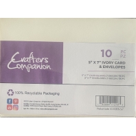 Crafters Companion 10 Cards & Envelopes 13x18cm Ivory