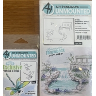 Art Impressions Waterfall Pond  & Bench Set 5786 Throwback