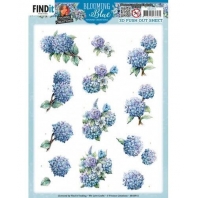Blooming Blue - Yvonne Creations - 3D pushout - hydrangea