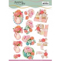 Jeanine's Art - 3D knipvel - Red Flowers 