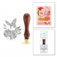 Spellbinders Peony Butterfly 3D wax seal Stamp