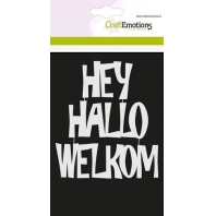 Craft Emotions Mask Stencil HEY HALLO WELKOM