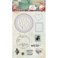 Studio Light Sending You Love Clear Stamp and Cutting Die Heart ATC