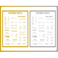 Card Deco - Sentiments Sheet - goud / zilver 