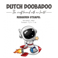 Dutch Doobadoo - Rubberen Stempel - Astronaut raket