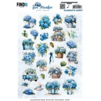 Berrie’s Beauties - Blue Meadow - Knipvel - Elements Sheet
