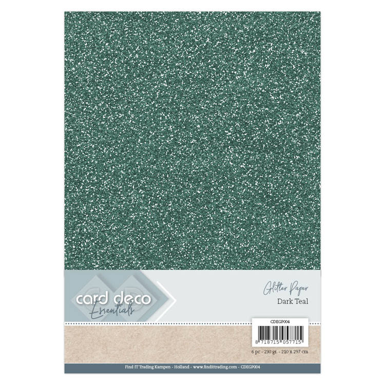 Card deco Essentials Glitter Paper Dark Teal