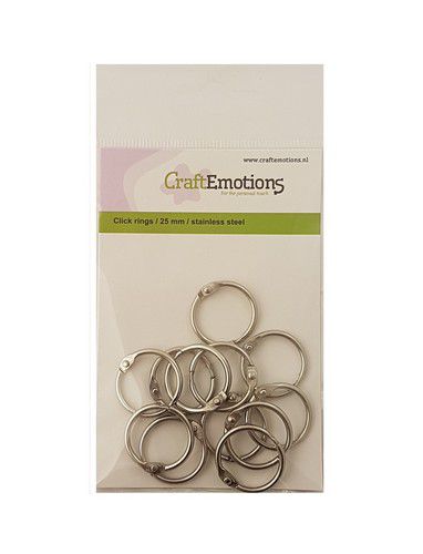 CraftEmotions Klik ringen / boekbindersringen 25mm 12 stuks