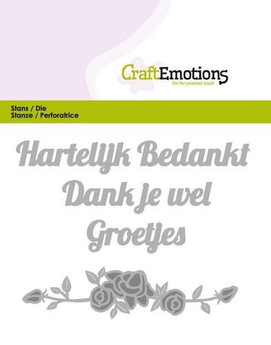 CraftEmotions Die Tekst - Hartelijk bedankt