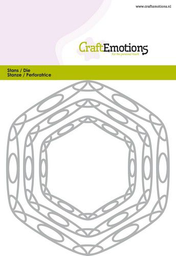 CraftEmotions Die - frames art hexagon