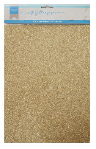 Marianne Design Decoratie soft Glitter paper 5 vel - Goud