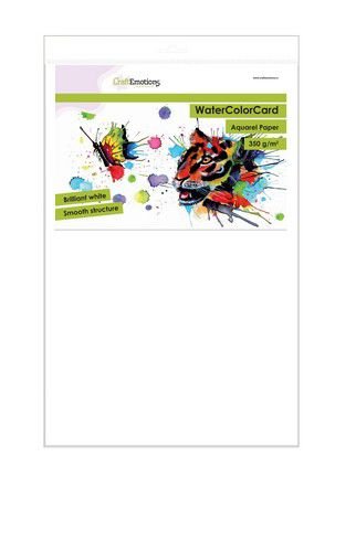 Craft Emotions WaterColorCard - briljant wit 10 vel