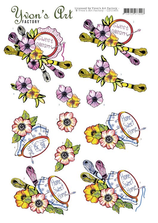 3D knipvel - Yvon's Art - Stitching