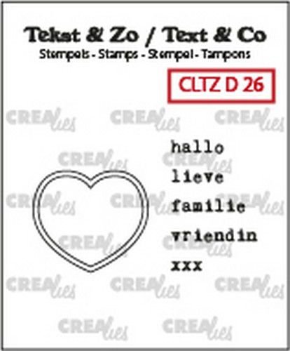 Crealies Clearstamps Tekst & Zo hartstempel