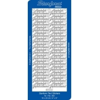 Starform Stickers Tekst : Hartelijk Gefeliciteerd 3 zilver