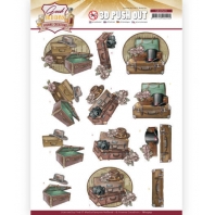 3D push Out - Good Old Days - Yvonne Creations - Suitcase